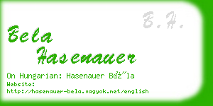 bela hasenauer business card